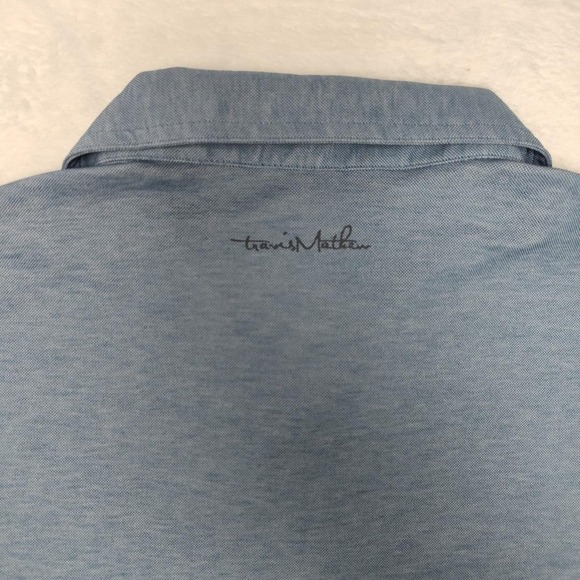 Travis Mathew Polo Shirt Mens Medium Blue Beer Buckets Golf Play Maker 1MV374 - Picture 7 of 13